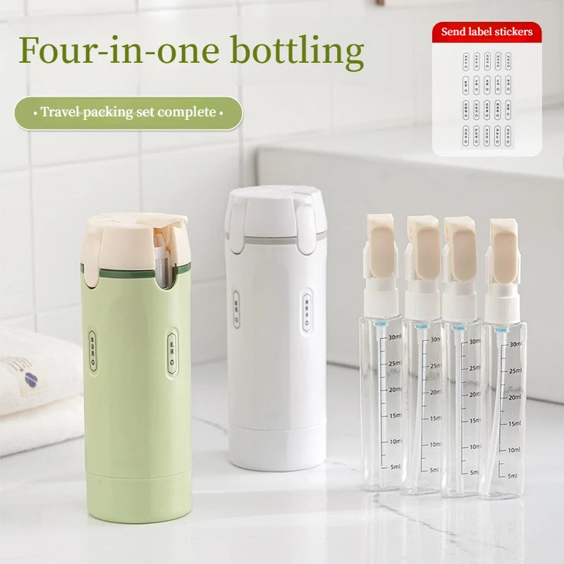 4 in 1 Travel Dispenser Portable Travel Bottles Leak Proof Leakproof Travel Container for Perfume Shampoo Conditioner Lotion