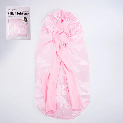 WANMEI Grid Pink White Shower Caps- Flexi Satin Lined, Large Wide Shower Cap for Women & Men, Adjustable,Hair Accessory