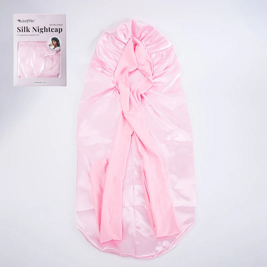 WANMEI Grid Pink White Shower Caps- Flexi Satin Lined, Large Wide Shower Cap for Women & Men, Adjustable,Hair Accessory