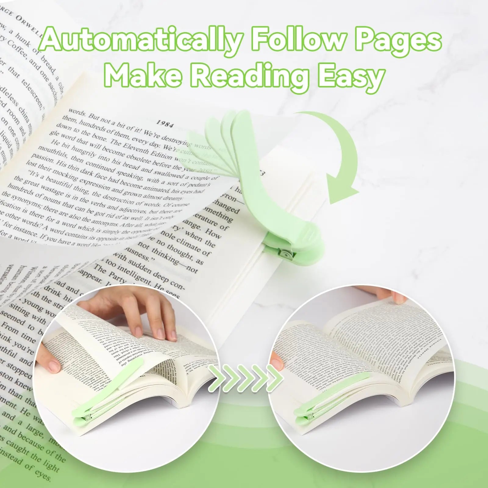 Automatic Bookmark, Silicone Reading Bookmark, Colorful Bookmark, Ideal Gift for Book Lovers, Essential Reading Accessory, for A