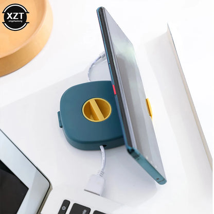 Cable Organizer Rotating Cable Winder Box Plastic Portable Wire Storage Case Phone Holder Mouse Wire Earphone Cord Storage
