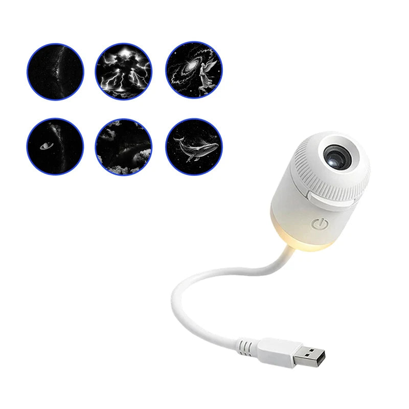 Mini Galaxy Star Projector Two in One Night Light Home Background Atmosphere Light Bedroom Car Decoration Children'S Gift