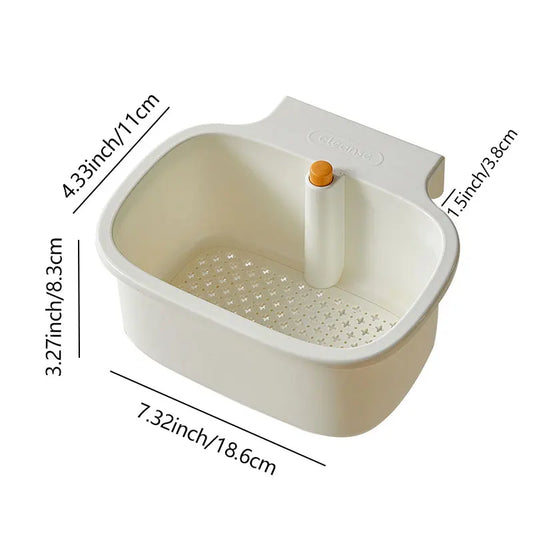 1Pcskitchen Sink Filter Basket, Sink Washing Basin anti Leak Filter Basin, One Click Press Type Grid Drain Storage Rack