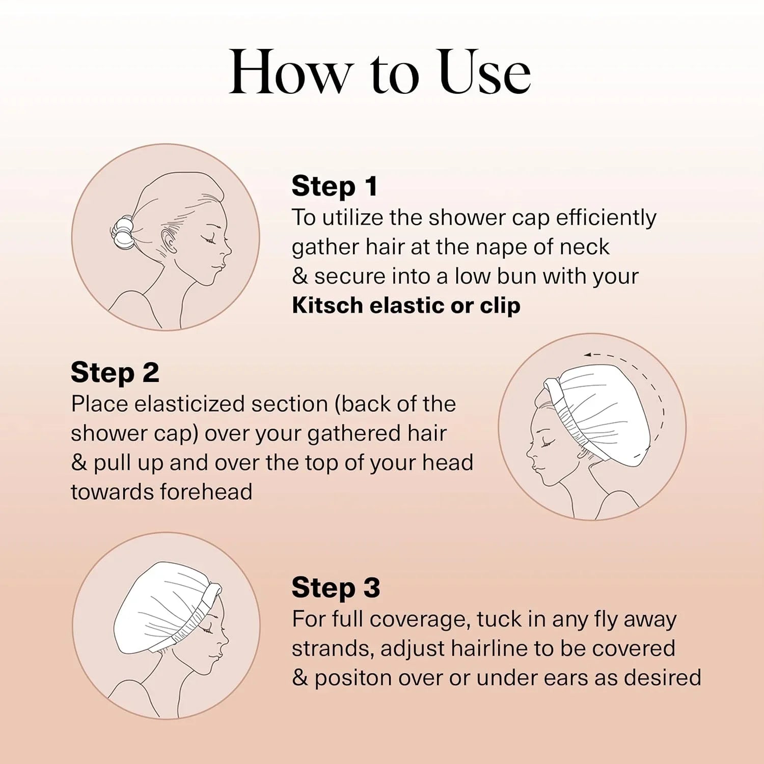 WANMEI Grid Pink White Shower Caps- Flexi Satin Lined, Large Wide Shower Cap for Women & Men, Adjustable,Hair Accessory