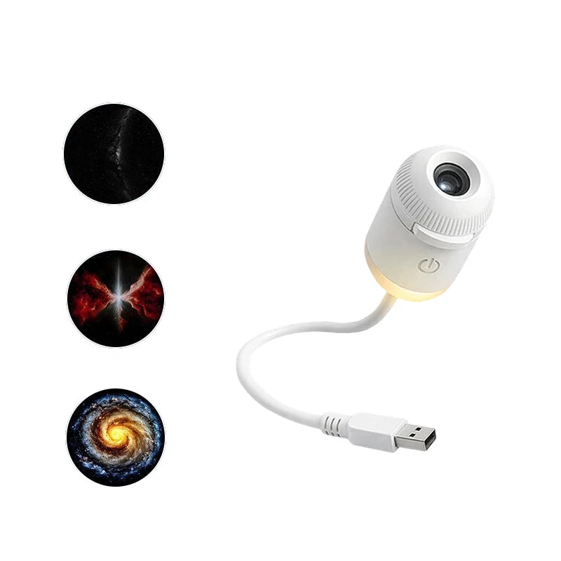 Mini Galaxy Star Projector Two in One Night Light Home Background Atmosphere Light Bedroom Car Decoration Children'S Gift