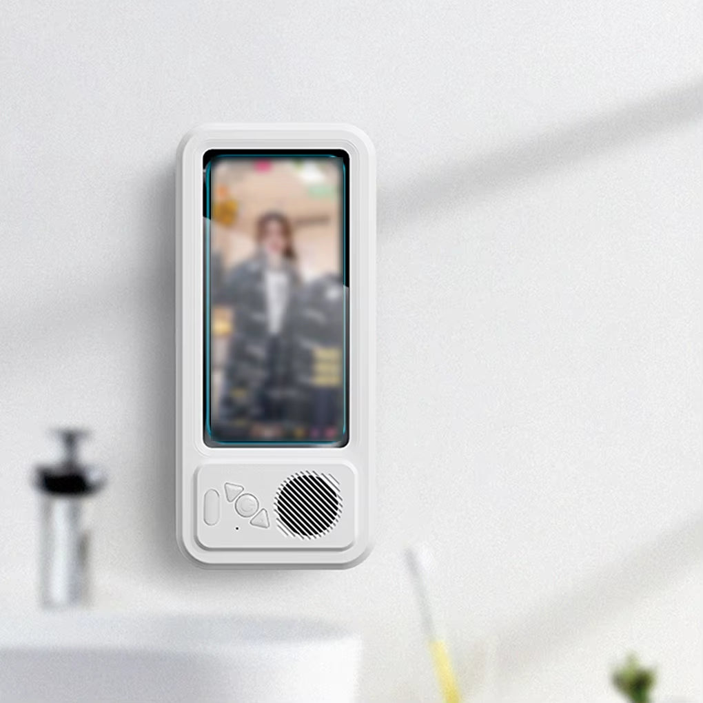 Shower Phone Holder with Bluetooth Speaker 360 Rotation Wall Phone Mount for Shower Waterproof anti Fog for 4-6.9" Phones