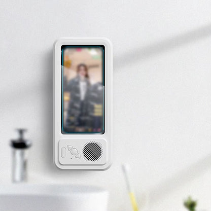Shower Phone Holder with Bluetooth Speaker 360 Rotation Wall Phone Mount for Shower Waterproof anti Fog for 4-6.9" Phones