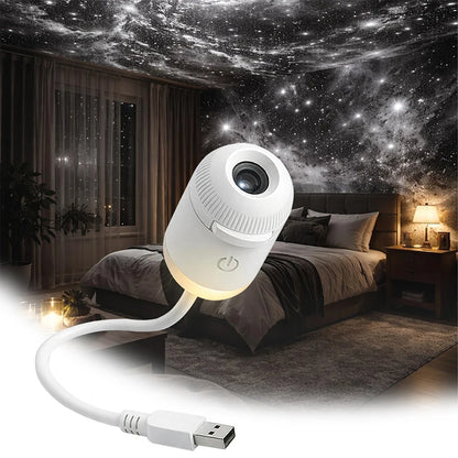 Mini Galaxy Star Projector Two in One Night Light Home Background Atmosphere Light Bedroom Car Decoration Children'S Gift
